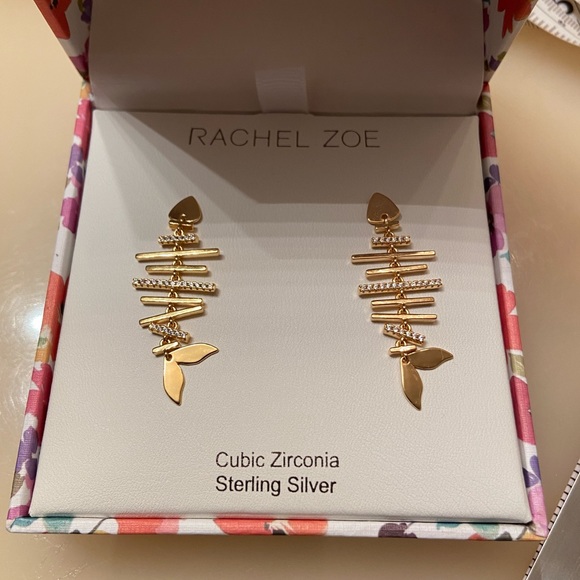 Fish Bone sterling earrings - Picture 1 of 5